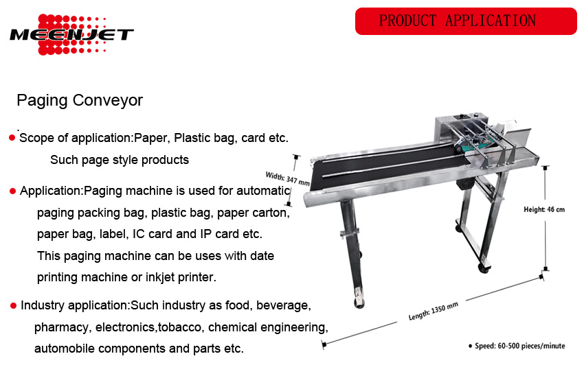 34cm Wdith Paging Conveyor Feeding Machine